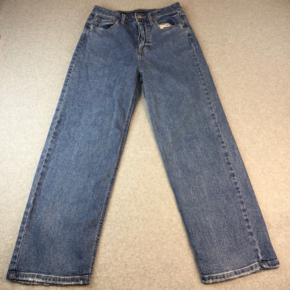 Wild Fable Highest Rise Straight Leg Jeans Medium Wash Button Fly Denim 30x26
